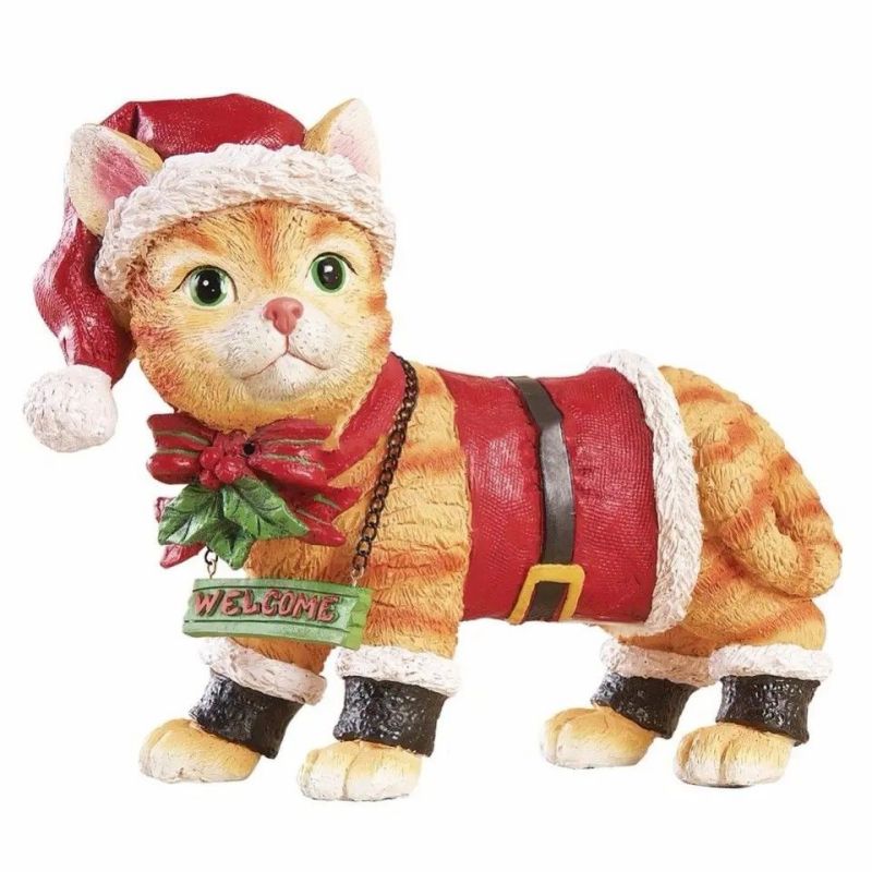 Polyresin Christmas Dog Statue Yard Decoration